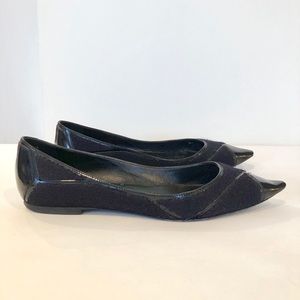Roger Vivier black mixed fabric flats